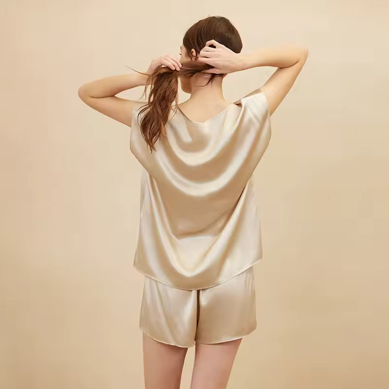 Women’s 19 Momme 100% Mulberry Silk Sleeveless Pyjama Set (SB39)