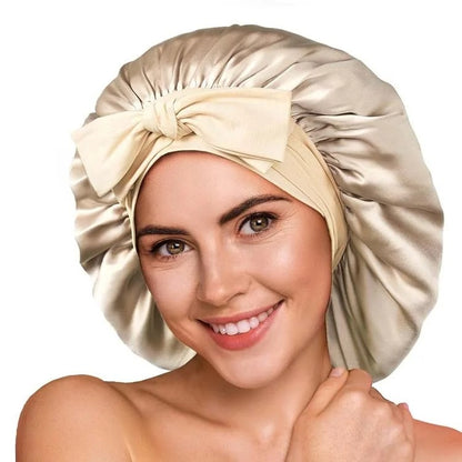 16 Momme Double-Layer Mulberry Silk Bonnet – Adjustable Tie (SB64)