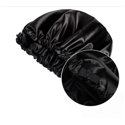 100% Real Silk Hair Bonnet – Double-Layer Night Cap with Soft Elastic Fit (SB24)