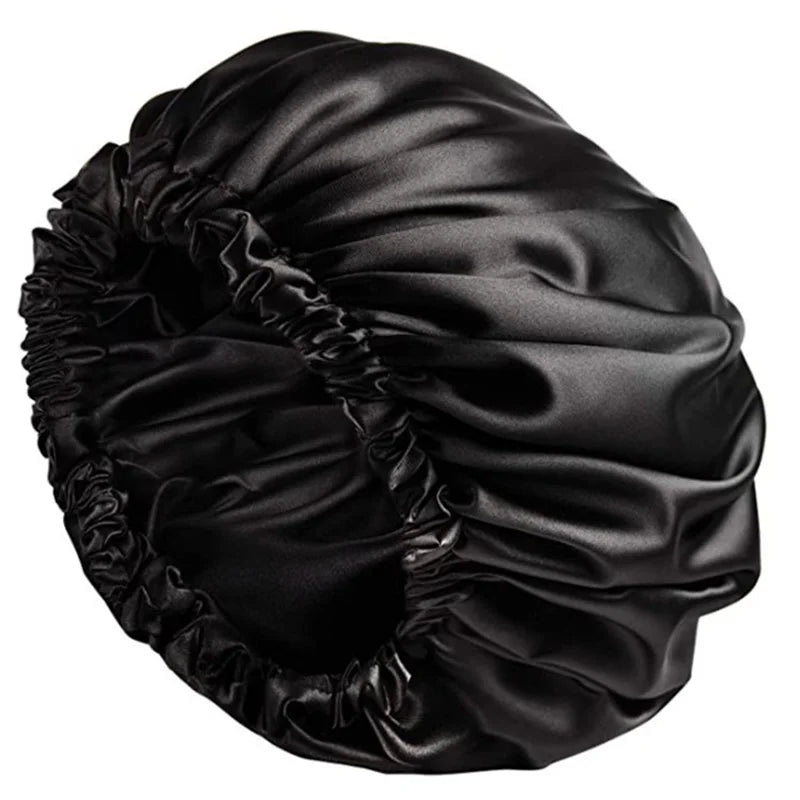 100% Real Silk Hair Bonnet – Double-Layer Night Cap with Soft Elastic Fit (SB24)