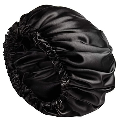 100% Real Silk Hair Bonnet – Double-Layer Night Cap with Soft Elastic Fit (SB24)