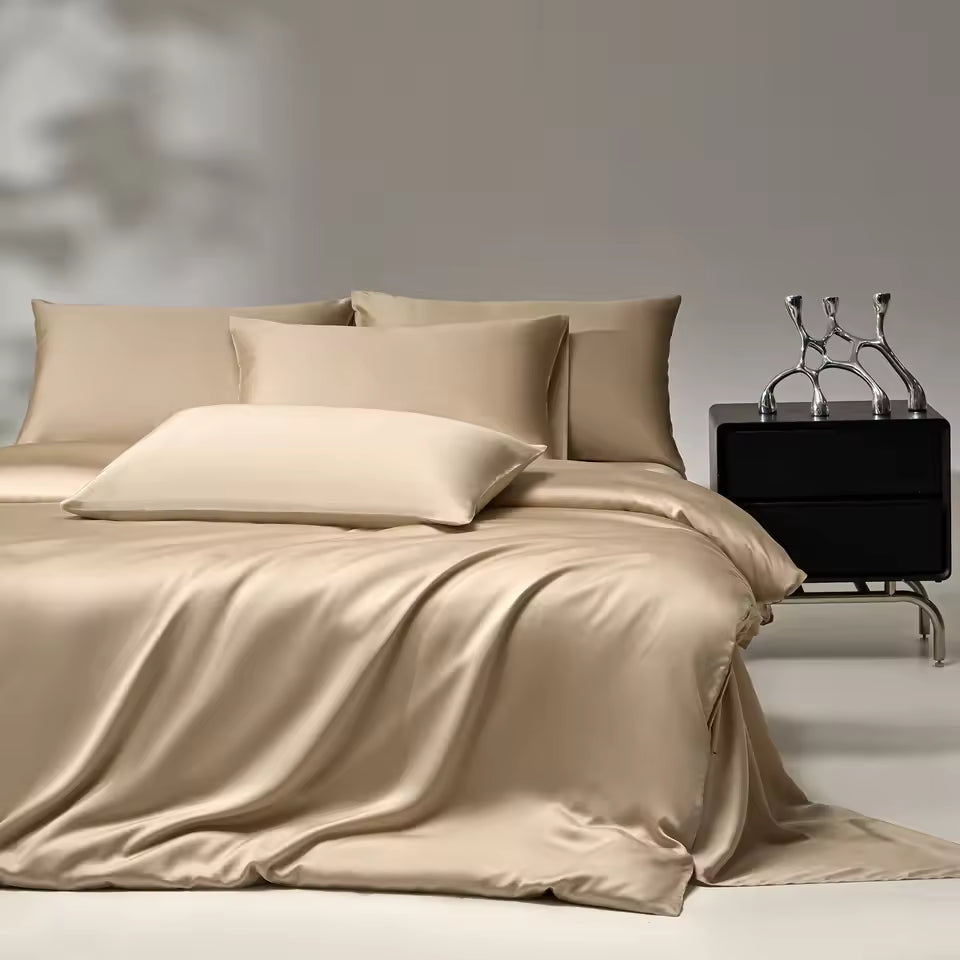 6A Mulberry Silk Bedding Set – Duvet Cover, Sheet & Pillowcases (SB47)