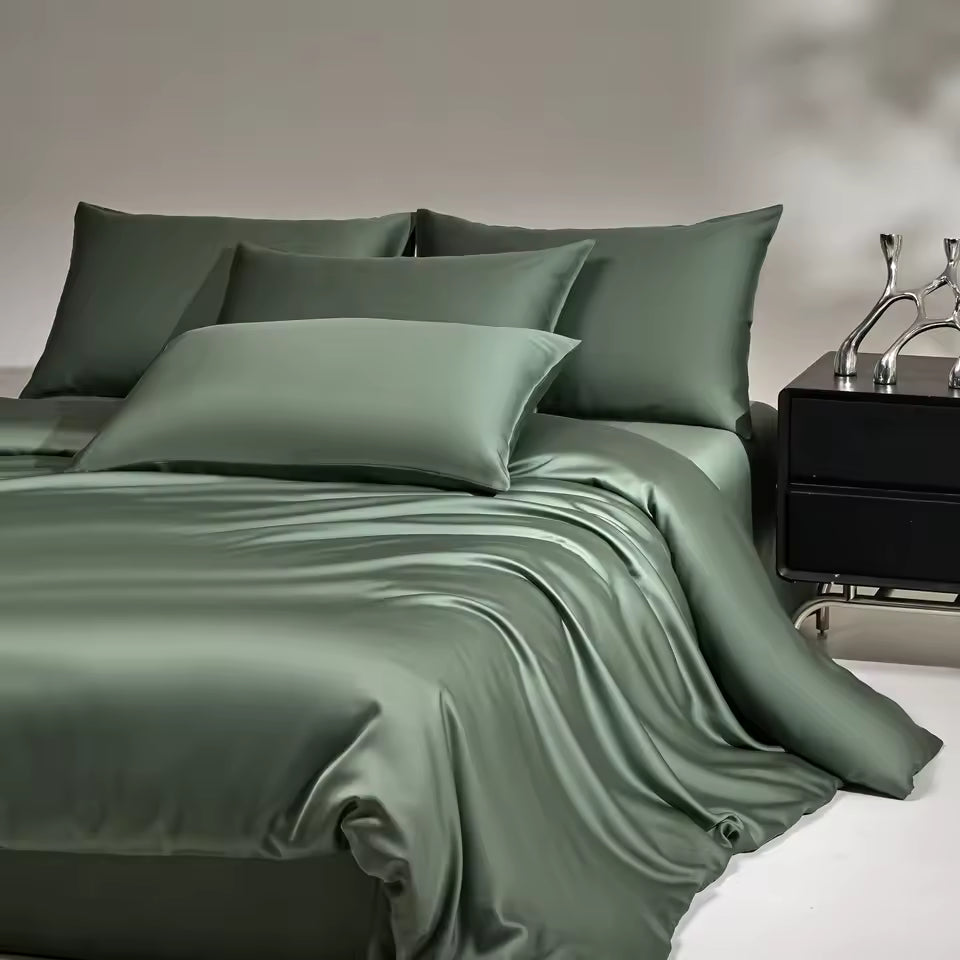 6A Mulberry Silk Bedding Set – Duvet Cover, Sheet & Pillowcases (SB47)