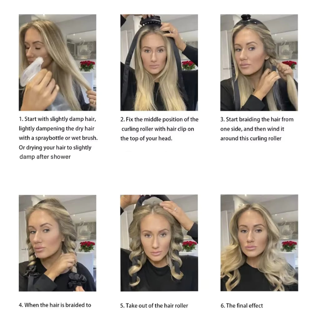 Silk Heatless Curling Headband (SB22) – fit and styling example