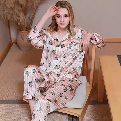Women’s 16 Momme 100% Mulberry Silk Printed Pyjama Set (SB35)