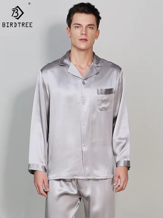 Men’s 19 Momme 100% Mulberry Silk Pyjama Set (SB38)