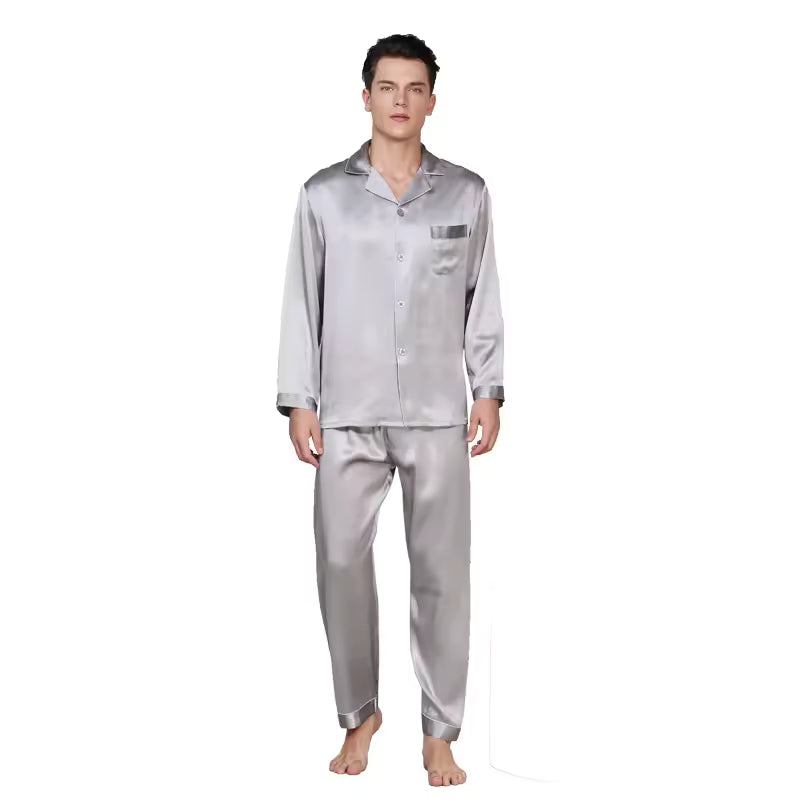 Men’s 19 Momme 100% Mulberry Silk Pyjama Set (SB38)