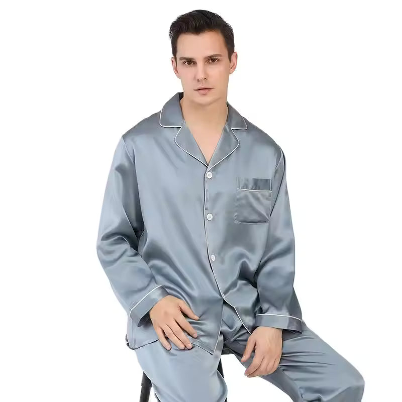 Men’s 19 Momme 100% Mulberry Silk Pyjama Set (SB38)