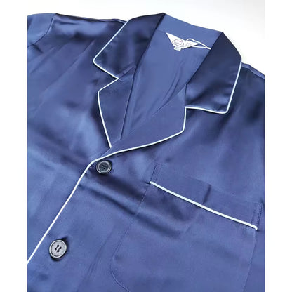 Men’s 100% Mulberry Silk Long Sleeve Pyjama Set, 19 Momme (SB36)