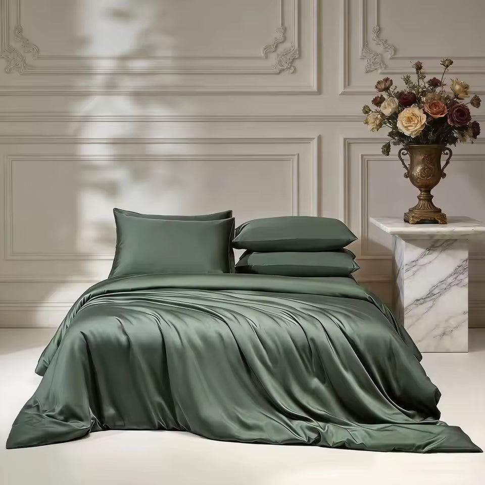 6A Mulberry Silk Bedding Set – Duvet Cover, Sheet & Pillowcases (SB47)