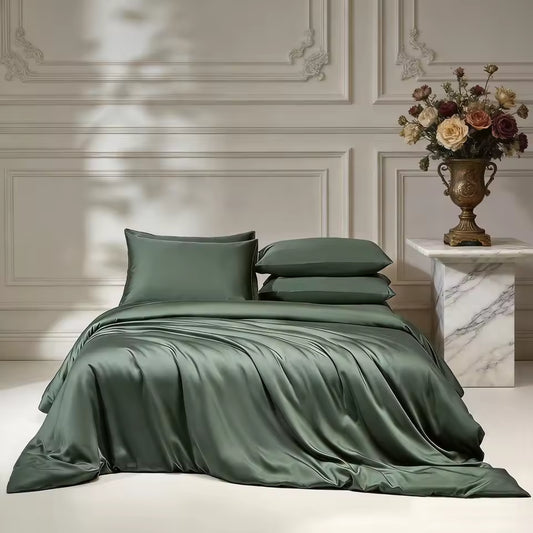 6A Mulberry Silk Bedding Set – Duvet Cover, Sheet & Pillowcases (SB47)