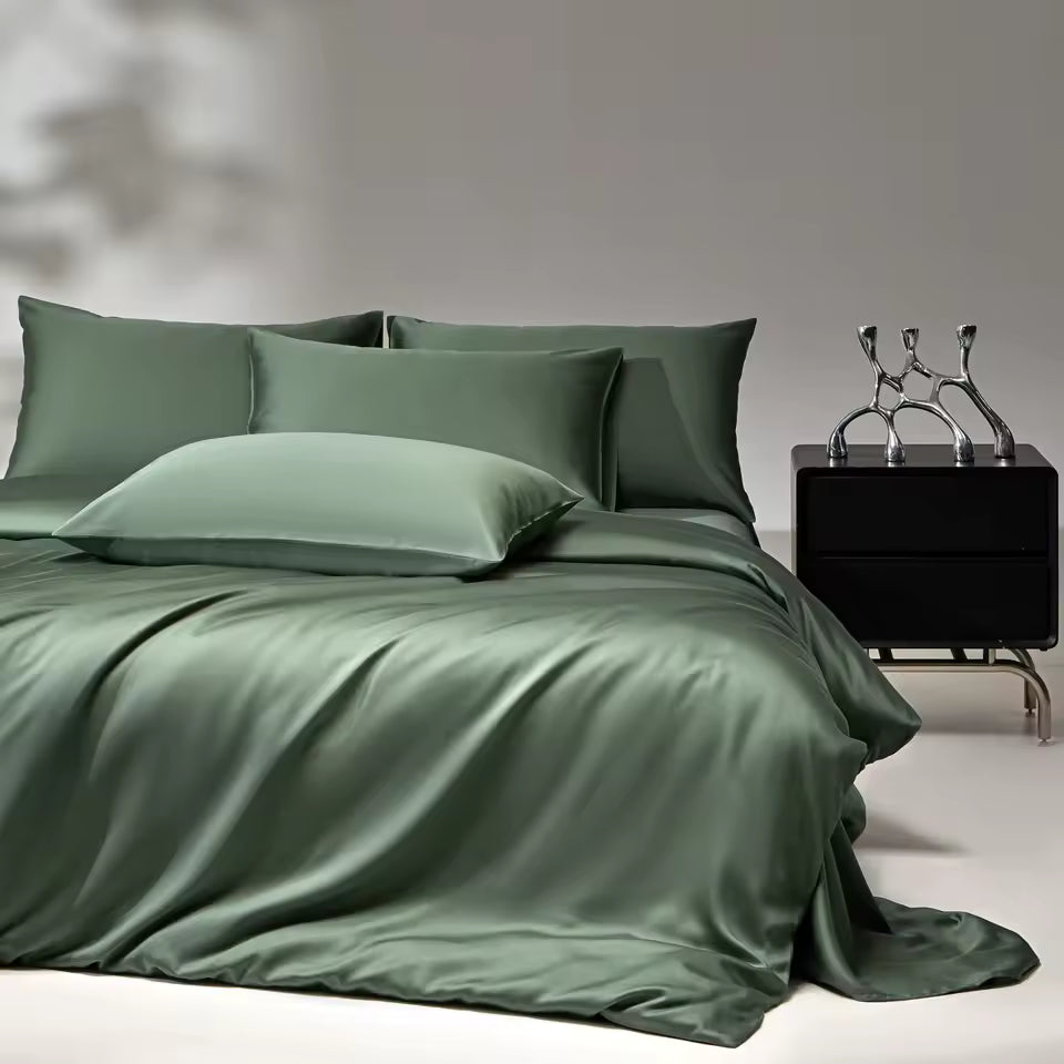 6A Mulberry Silk Bedding Set – Duvet Cover, Sheet & Pillowcases (SB47)
