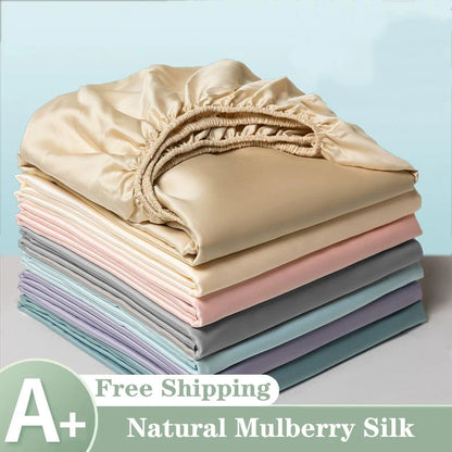 100% Mulberry Silk Fitted Sheet with Elasticated Corners (SB13)