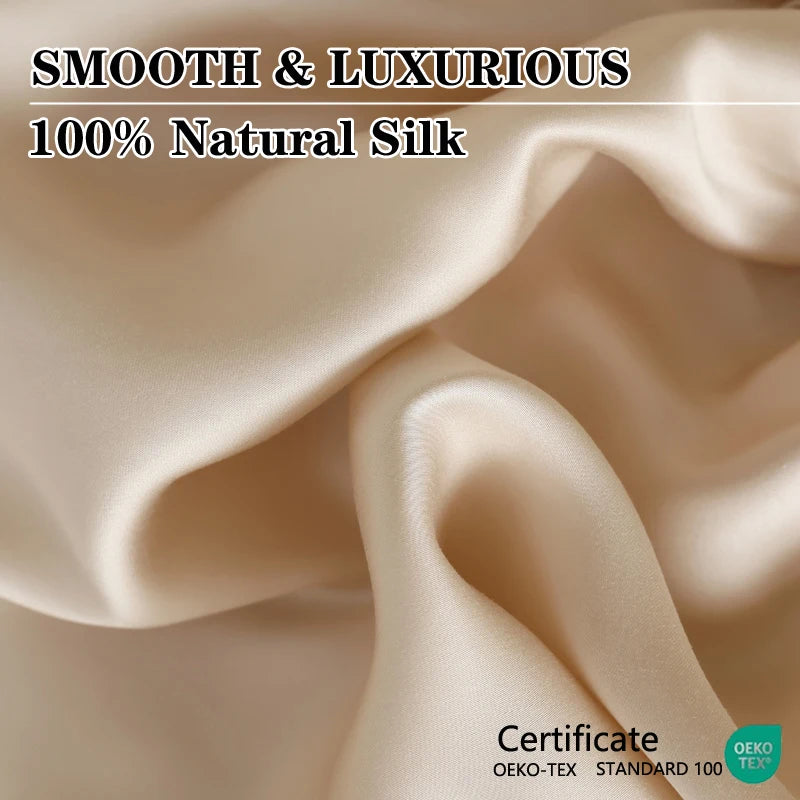 100% Mulberry Silk Fitted Sheet with Elasticated Corners (SB13)