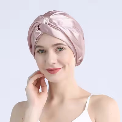 100% Mulberry Silk Sleep Turban – Twisted Night Cap for Curly & Natural Hair (SB27)