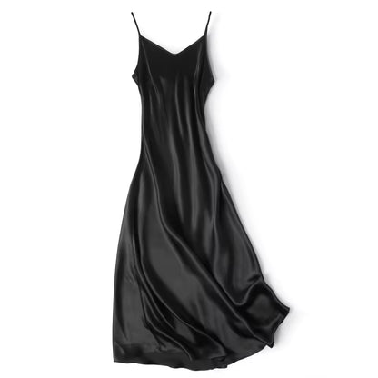 100% Natural Mulberry Silk 21 Momme V-Neck Slip Dress (SB32)