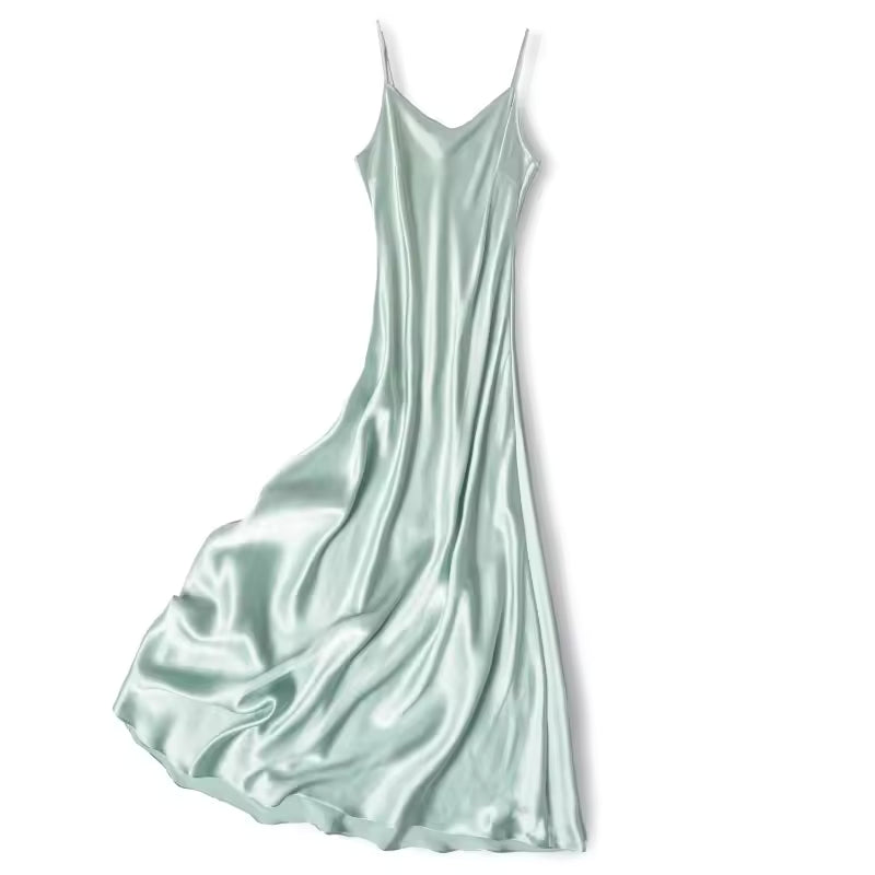 100% Natural Mulberry Silk 21 Momme V-Neck Slip Dress (SB32)