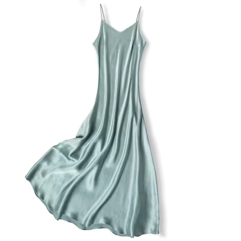 100% Natural Mulberry Silk 21 Momme V-Neck Slip Dress (SB32)
