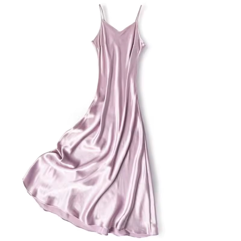 100% Natural Mulberry Silk 21 Momme V-Neck Slip Dress (SB32)