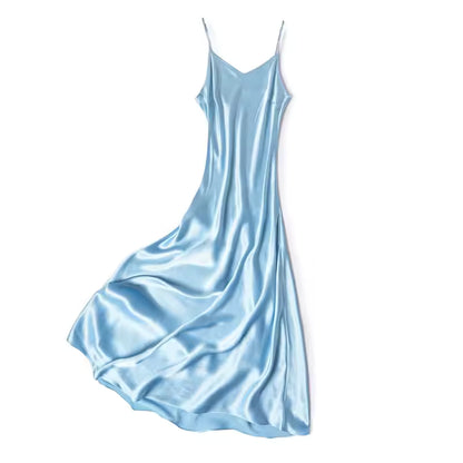 100% Natural Mulberry Silk 21 Momme V-Neck Slip Dress (SB32)