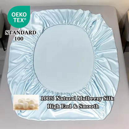 23 Momme Mulberry Silk Fitted Sheet – 30cm Deep Mattress Cover (SB60)