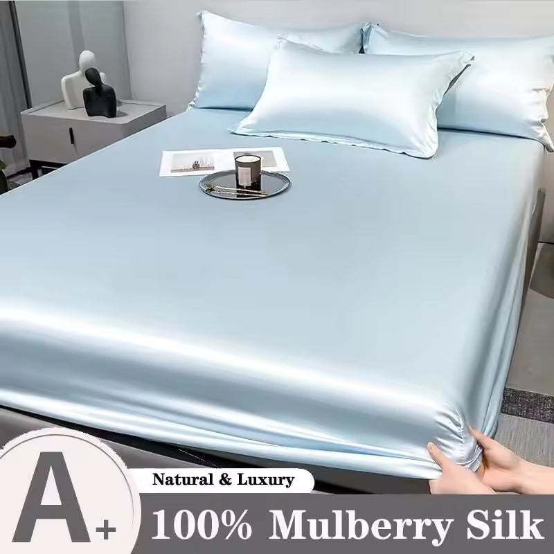 23 Momme Mulberry Silk Fitted Sheet – 30cm Deep Mattress Cover (SB60)