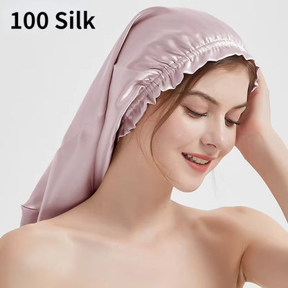 100% Mulberry Silk Long Anti-Frizz Sleep Bonnet (SB28)