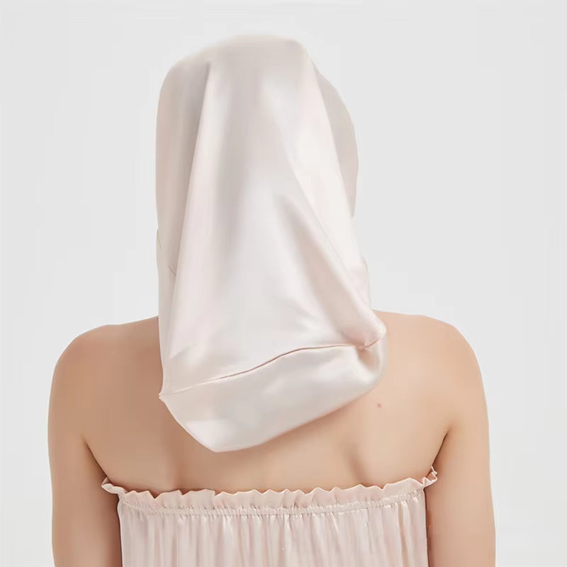 100% Mulberry Silk Long Anti-Frizz Sleep Bonnet (SB28)