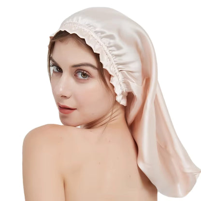 100% Mulberry Silk Long Anti-Frizz Sleep Bonnet (SB28)