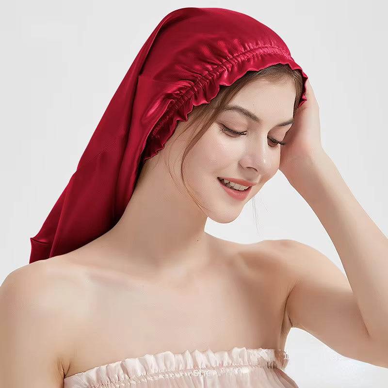 100% Mulberry Silk Long Anti-Frizz Sleep Bonnet (SB28)