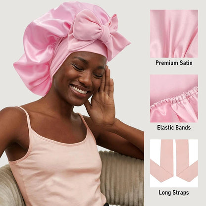 Satin Night Bonnet with Adjustable Tie – Secure, Comfortable Hair Protection (SB05)