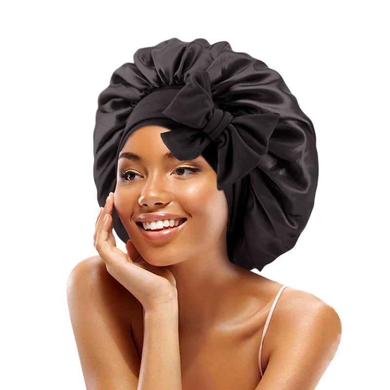 Satin Night Bonnet with Adjustable Tie – Secure, Comfortable Hair Protection (SB05)
