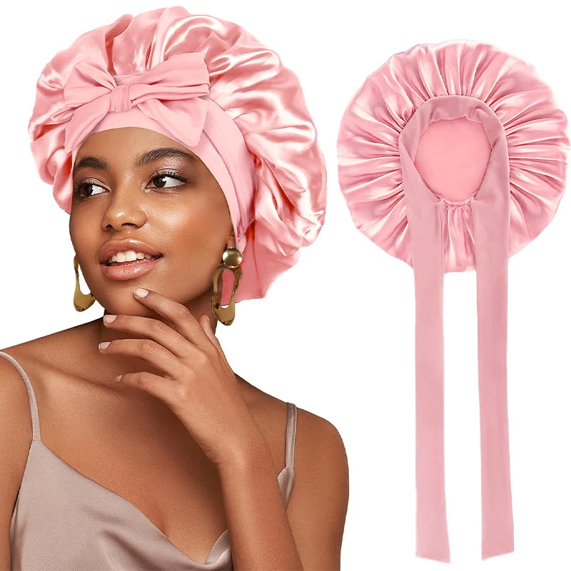 Satin Night Bonnet with Adjustable Tie – Secure, Comfortable Hair Protection (SB05)