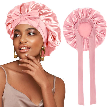 Satin Night Bonnet with Adjustable Tie – Secure, Comfortable Hair Protection (SB05)