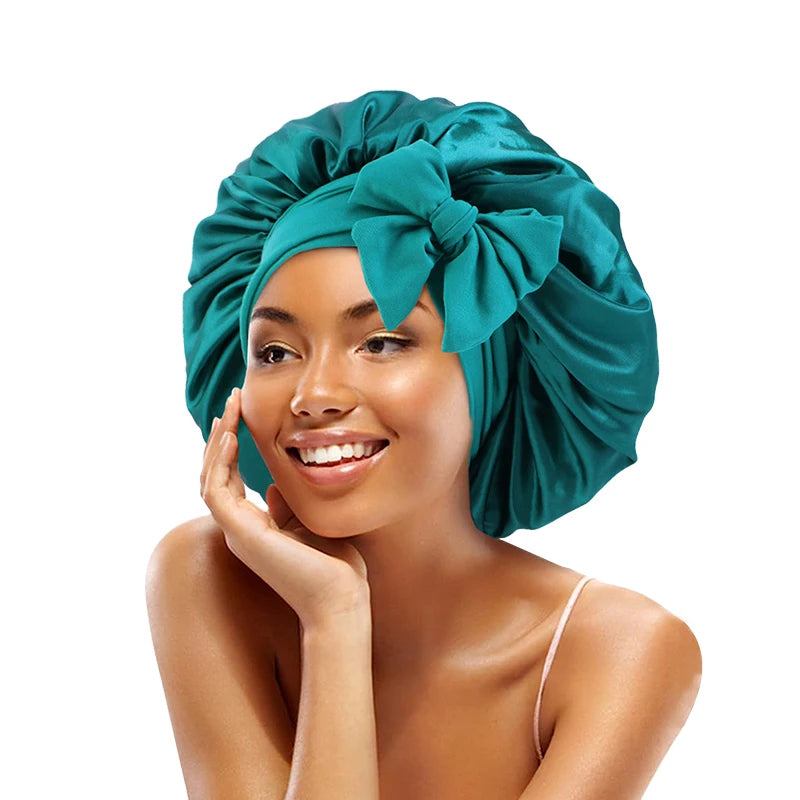 Satin Night Bonnet with Adjustable Tie – Secure, Comfortable Hair Protection (SB05)