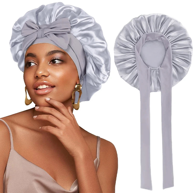 Satin Night Bonnet with Adjustable Tie – Secure, Comfortable Hair Protection (SB05)