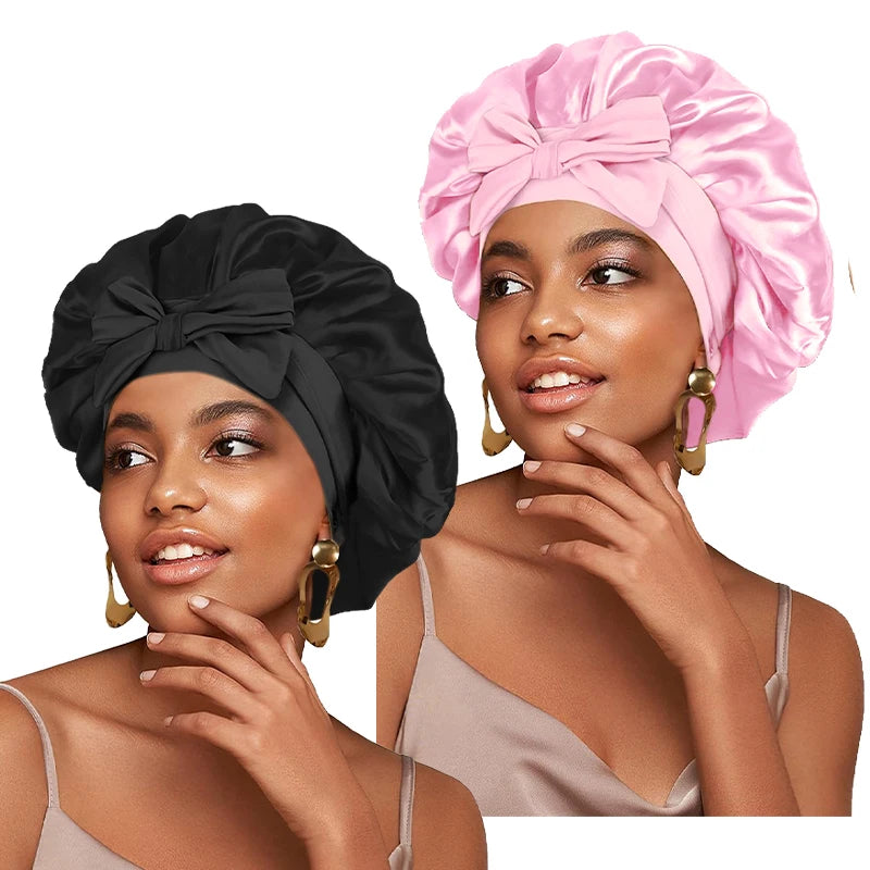 Satin Night Bonnet with Adjustable Tie – Secure, Comfortable Hair Protection (SB05)