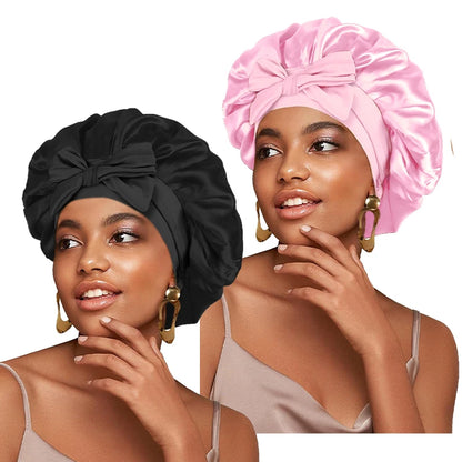 Satin Night Bonnet with Adjustable Tie – Secure, Comfortable Hair Protection (SB05)