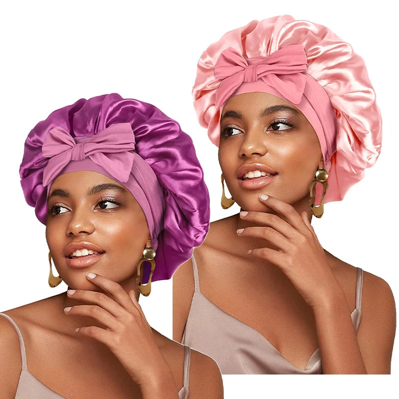 Satin Night Bonnet with Adjustable Tie – Secure, Comfortable Hair Protection (SB05)