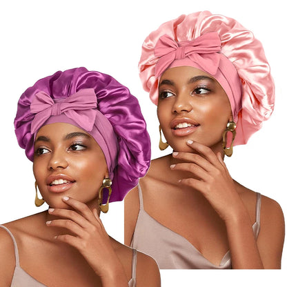 Satin Night Bonnet with Adjustable Tie – Secure, Comfortable Hair Protection (SB05)