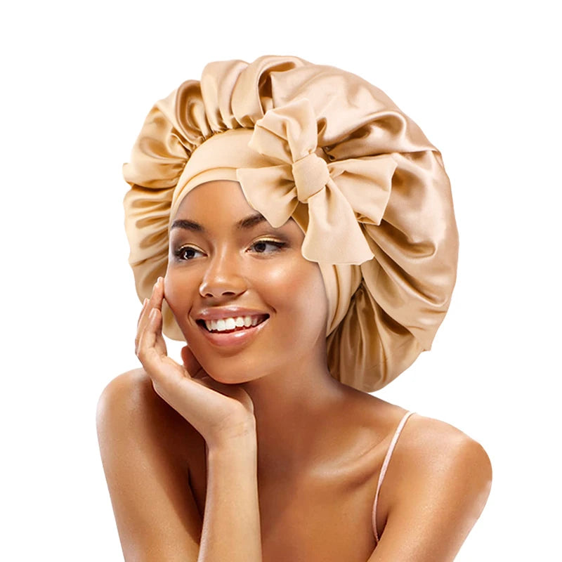 Satin Night Bonnet with Adjustable Tie – Secure, Comfortable Hair Protection (SB05)