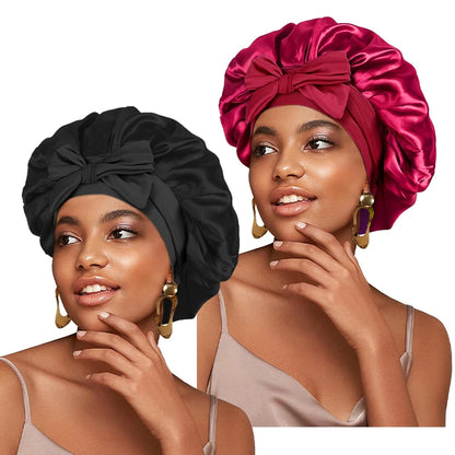 Satin Night Bonnet with Adjustable Tie – Secure, Comfortable Hair Protection (SB05)