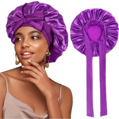 Satin Night Bonnet with Adjustable Tie – Secure, Comfortable Hair Protection (SB05)