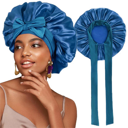 Satin Night Bonnet with Adjustable Tie – Secure, Comfortable Hair Protection (SB05)