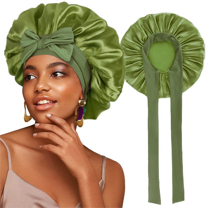 Satin Night Bonnet with Adjustable Tie – Secure, Comfortable Hair Protection (SB05)