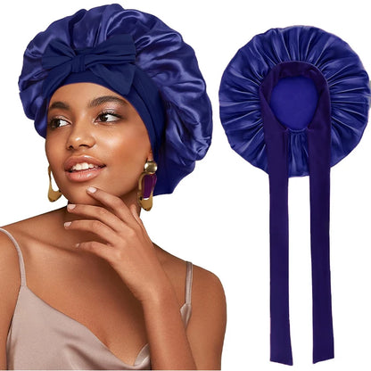 Satin Night Bonnet with Adjustable Tie – Secure, Comfortable Hair Protection (SB05)