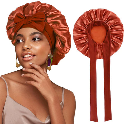 Satin Night Bonnet with Adjustable Tie – Secure, Comfortable Hair Protection (SB05)