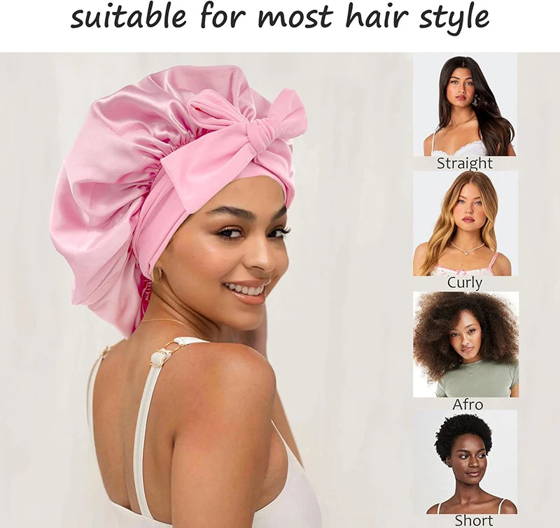 Satin Night Bonnet with Adjustable Tie – Secure, Comfortable Hair Protection (SB05)