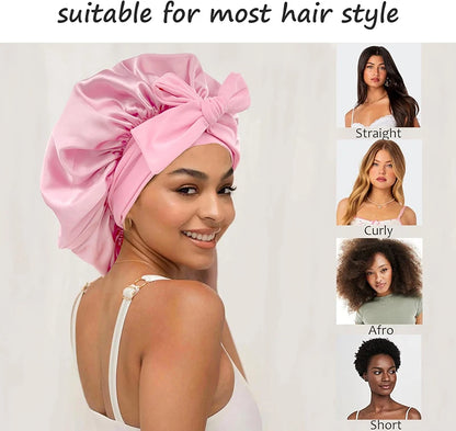 Satin Night Bonnet with Adjustable Tie – Secure, Comfortable Hair Protection (SB05)