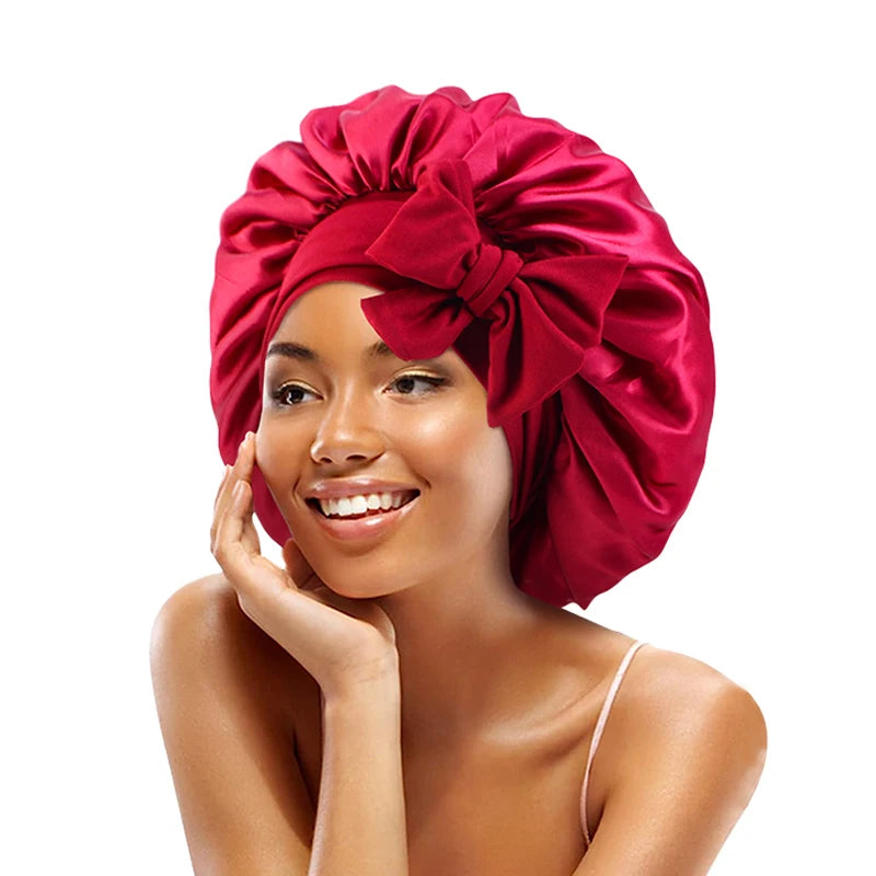 Satin Night Bonnet with Adjustable Tie – Secure, Comfortable Hair Protection (SB05)